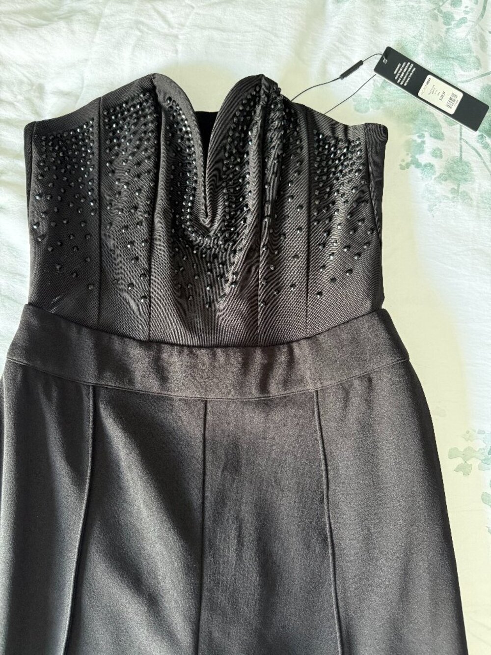 Fashion Nova Your One Love Rhinestone Jumpsuit Size Medium NWT
